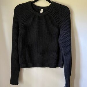 American Apparel Black Cropped Fisherman’s Sweater